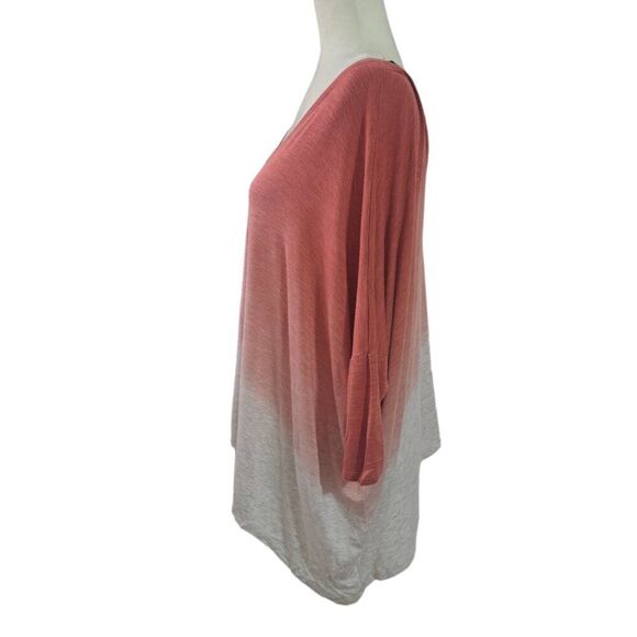 Dolan Women's Ombre Dusty Peach Boxy Oversize Rayon V Neck Top Vacation Sz Small - Picture 5 of 8
